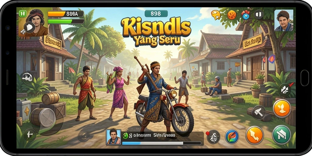 Tampilan gameplay seru dengan interaksi karakter dalam simulasi kehidupan.