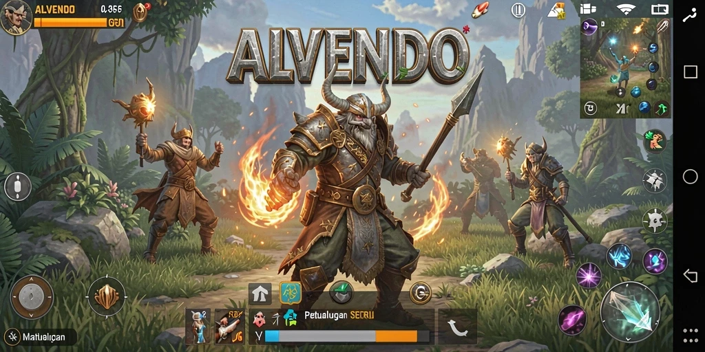 Tampilan gameplay mendalam dalam <strong>ALVENDO</strong> yang menawarkan pengalaman RPG yang seru.
