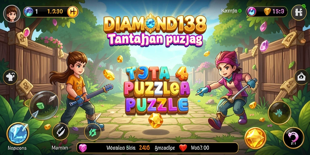 Screenshot gameplay DIAMOND138 yang menampilkan tantangan puzzle seru.