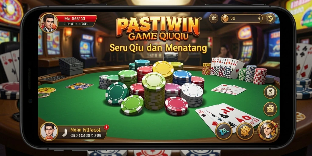 Tampilan gameplay seru dari PASTIWIN dengan kartu QiuQiu.