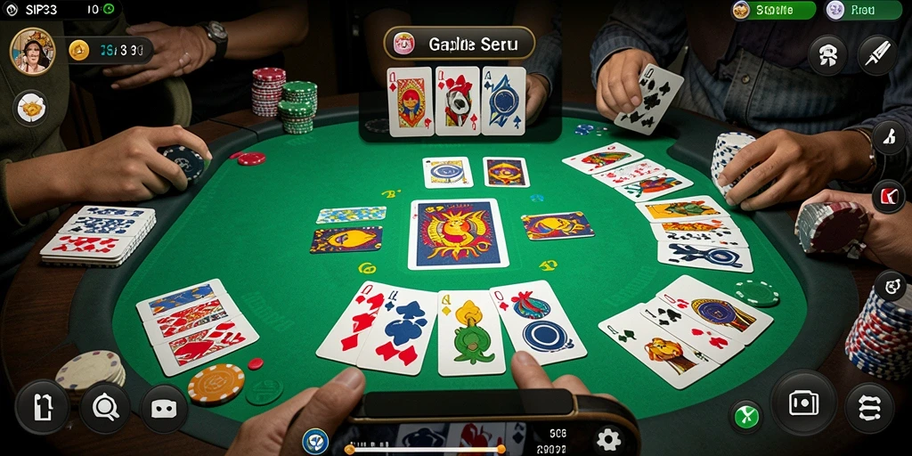 Tampilan gameplay SIP33 yang seru saat bermain Gaple.