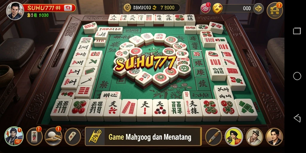 Tampilan gameplay Mahjong yang menakjubkan di SUHU777.